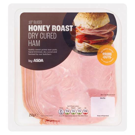 Asda 10 Slices Honey Roast Dry Cured Ham 250g