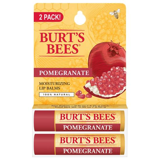 Burt's Bees Moisturizing Pomegranate Lip Balms (2 ct)