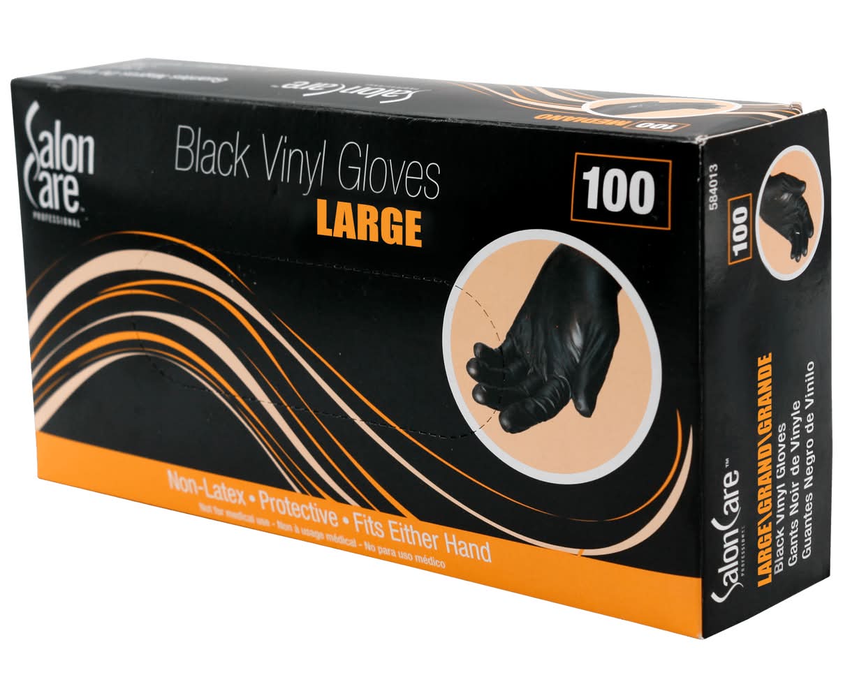 Salon Care · Guantes de vinilo negro l (400 g)