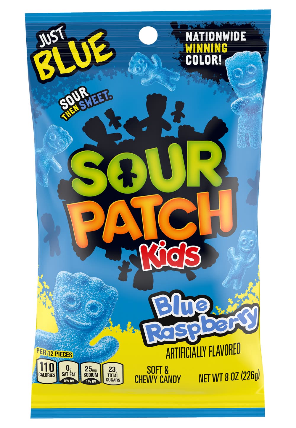 Sour Patch Kids Sour Then Sweet Soft & Chewy Candy, Blue Raspberry (8 oz, 12 ct)
