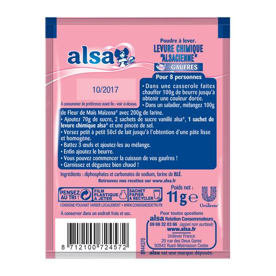 Alsa - Levure chimique alsacienne ( 8 pièces )