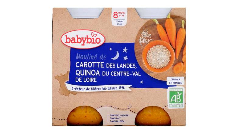 BABYBIO Pot Mouliné de Carotte et Quinoa 8M Bio Les 2 pots de 200g