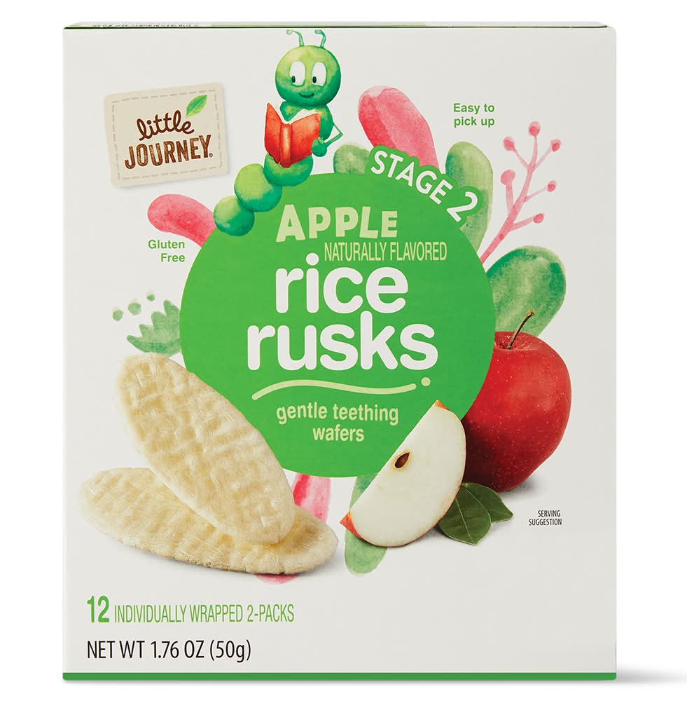 Little Journey Naturally Rice Rusks, Apple, Stage 2 (1.76 oz)