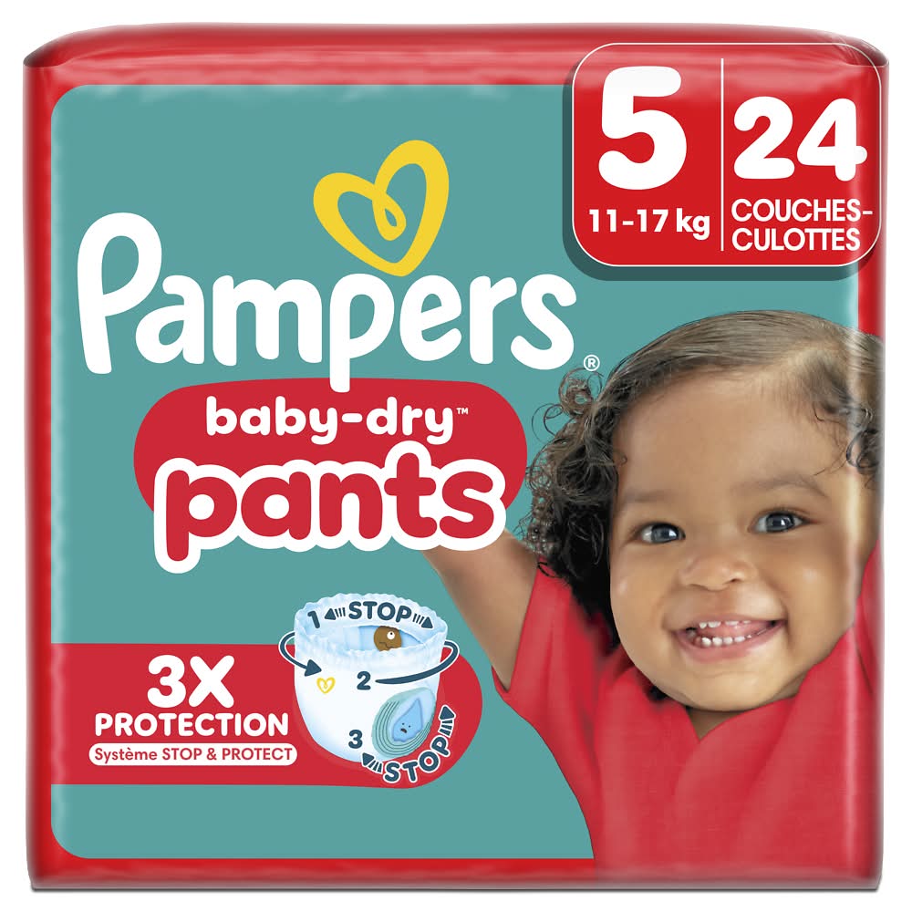 Pampers - Couches baby dry pants 11-17 kg, Taille 5 (24)