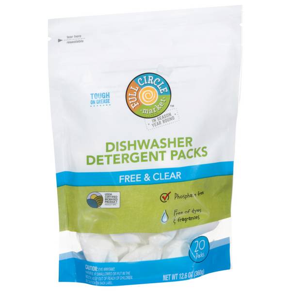 Full Circle Dishwasher Detergent packs Free & Clear (20 ct)