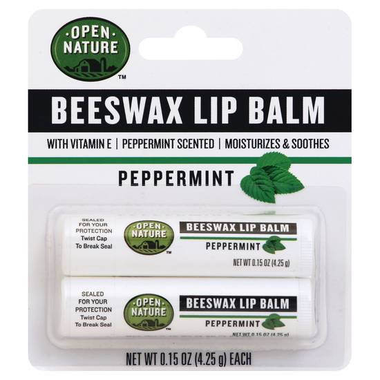Open Nature Lip Balm Beeswax Vanilla (2 ct)
