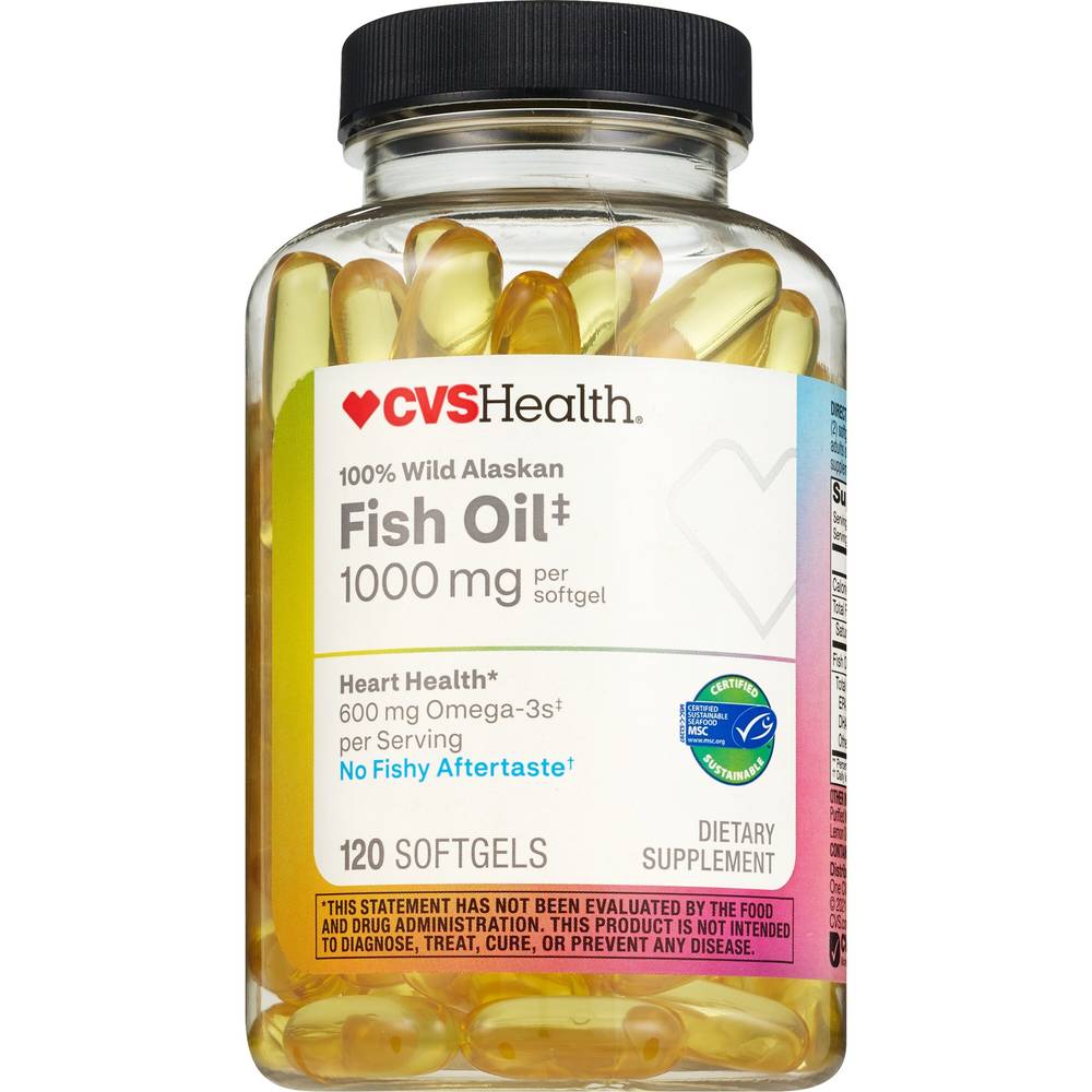 CVS Health 100% Wild Alaskan Fish Oil 1000mg, 120CT