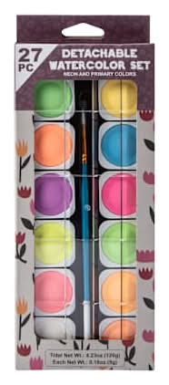 Detachable Watercolor Set 27-Count Neon