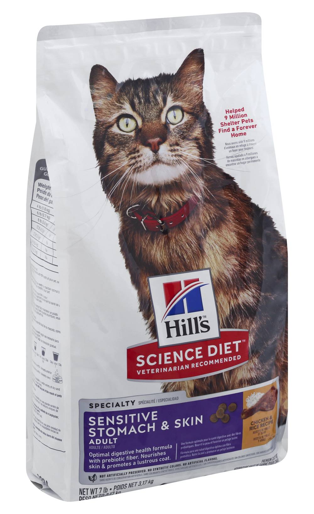 Hill's Chicken & Rice Recipe Sensitive Stomach & Skin Adult Cat Food (7 lbs)