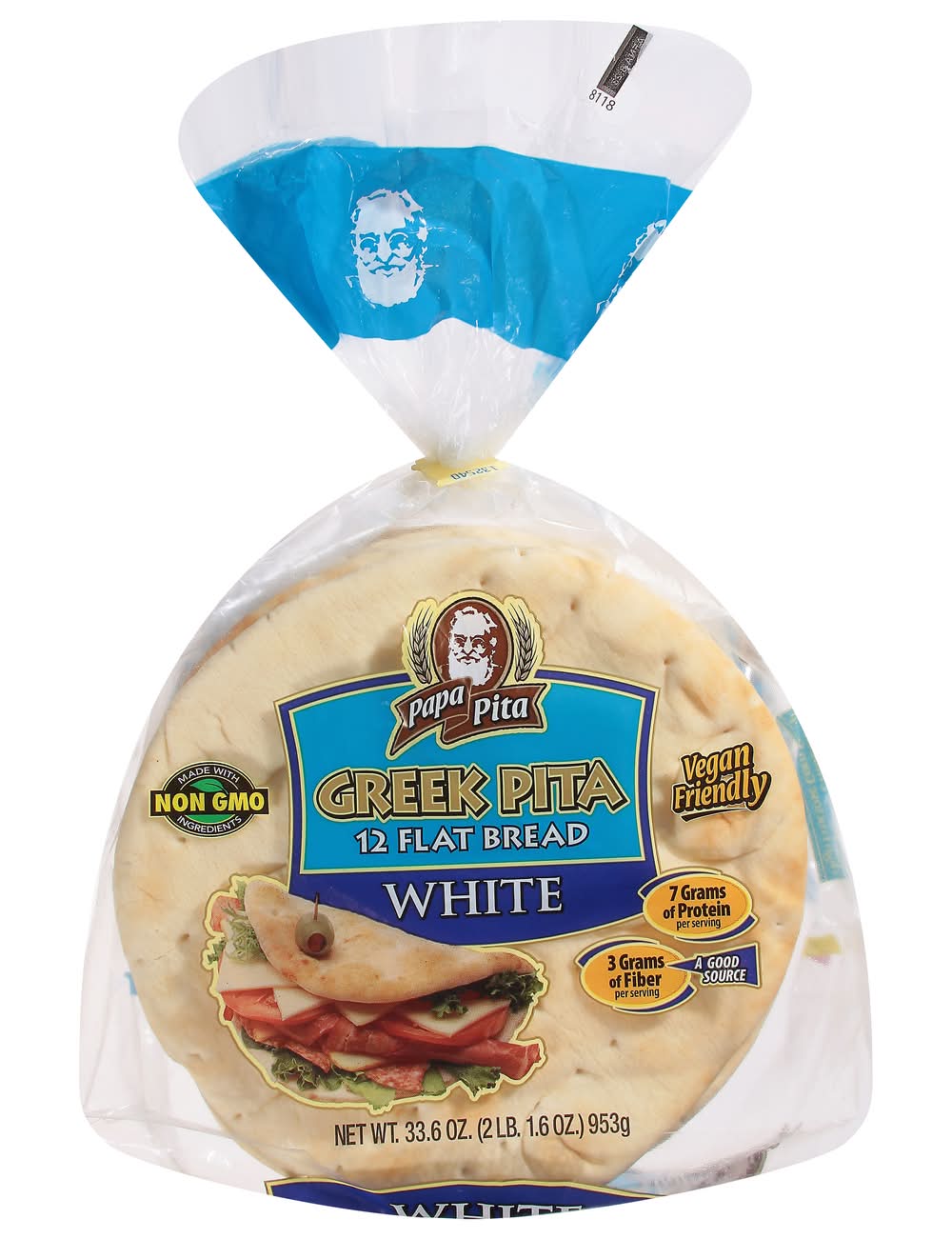 Papa Pita Greek Flat Bread, White (2.1 lbs, 12 ct)