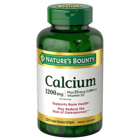 Nature's Bounty Calcium 1200mg Bone Health Softgels, 120 CT