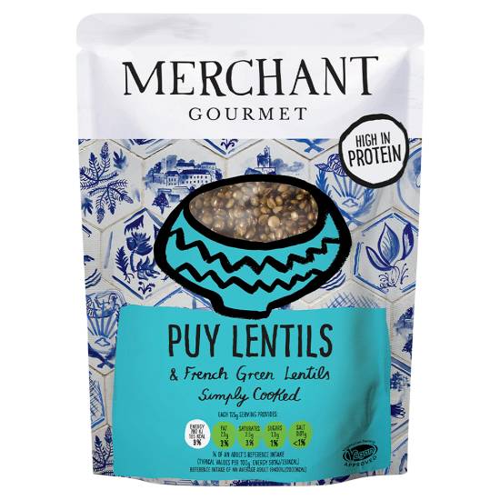 Merchant Gourmet Puy Lentils & French Green Lentils Simply Cooked 250g