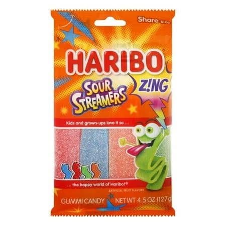 Haribo Sour Streamers Gummi Candy Share Size