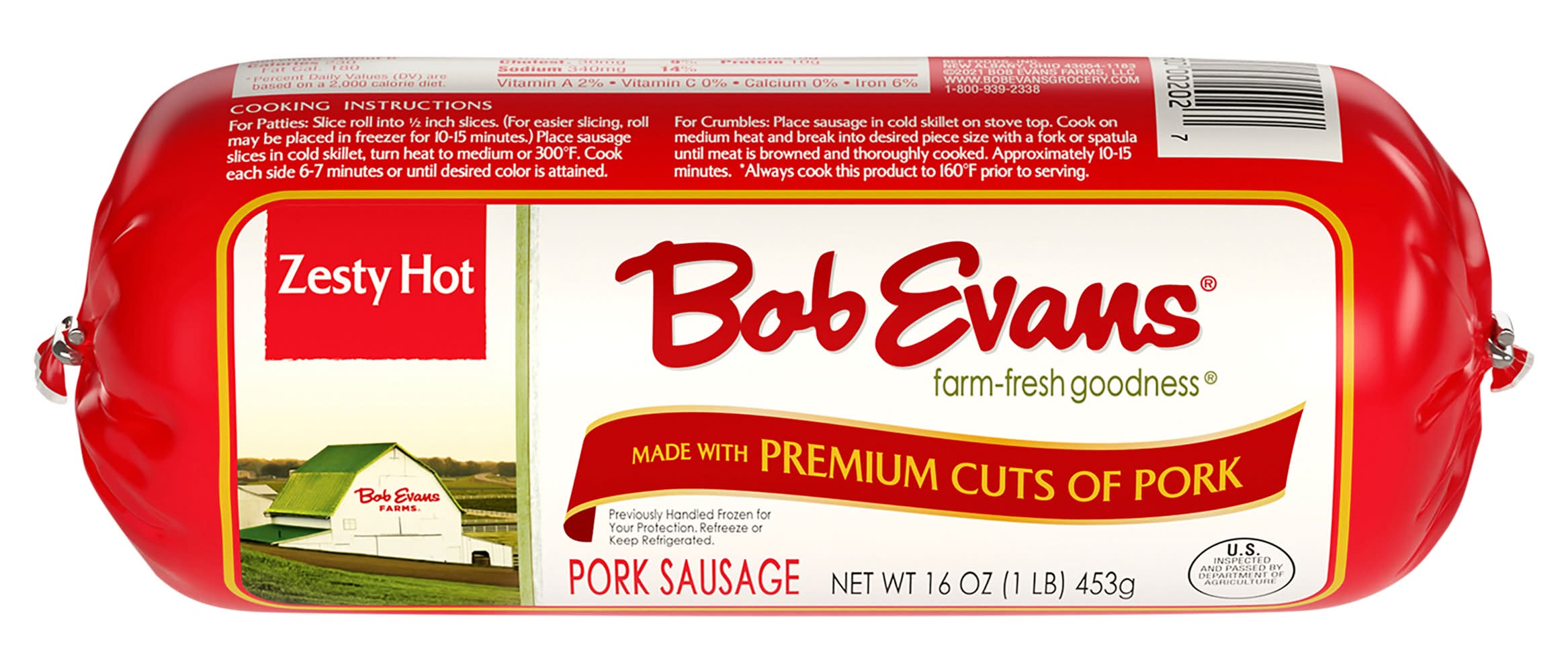 Bob Evans Premium Cuts Of Pork Sausage Zesty Hot (1 lbs)