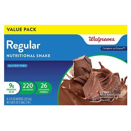 Walgreens Regular Nutritional Shake (16 pack, 8 fl oz) (creamy milk chocolate)