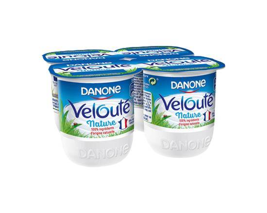 Yaourt Velouté Nature DANONE - 4 pots de 125g