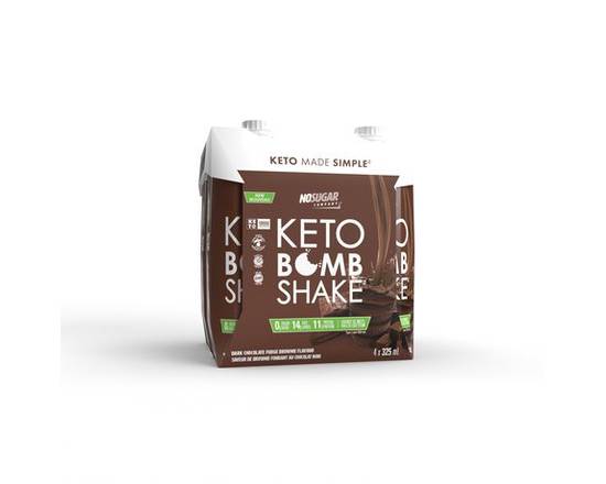 No Sugar · Keto bomb shake dark chocolate fudge brownie (4 x 325 mL)