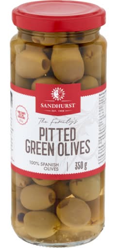 Sandhurst Olives Green Pitted (350g)