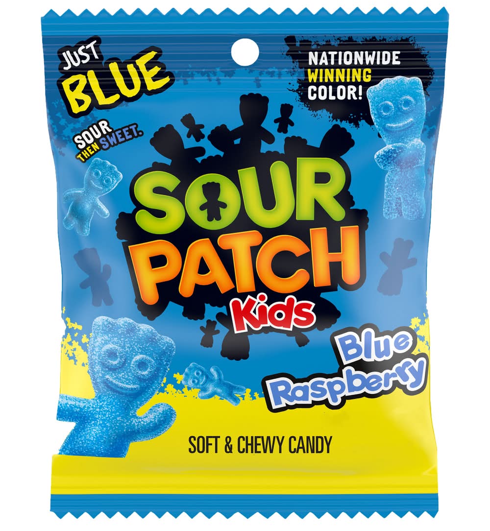 Sour Patch Kids Soft & Chewy Candy, Blue Raspberry (3.6 oz)