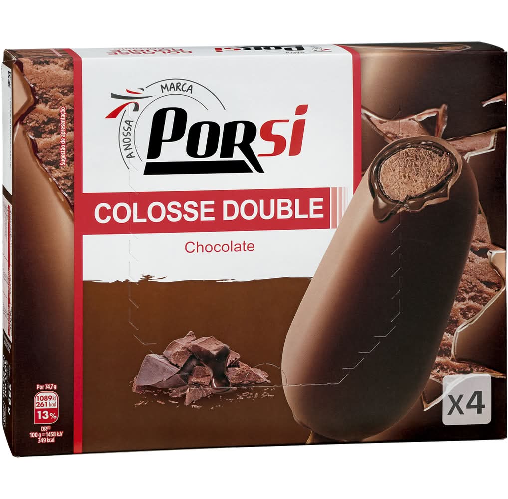 PorSi - Gelados Double Chocolate Colosse, 4x90ml