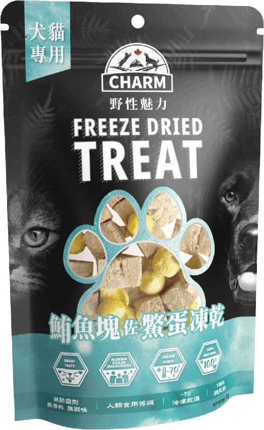 野性魅力凍乾╴鮪魚塊佐鱉蛋