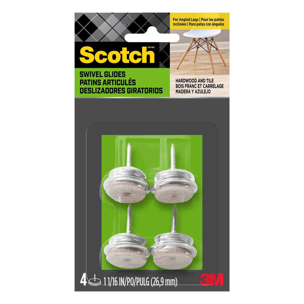 Scotch 4-Pack 1-1/8 In Metallic Felt Swivel Glides | SP636-NA