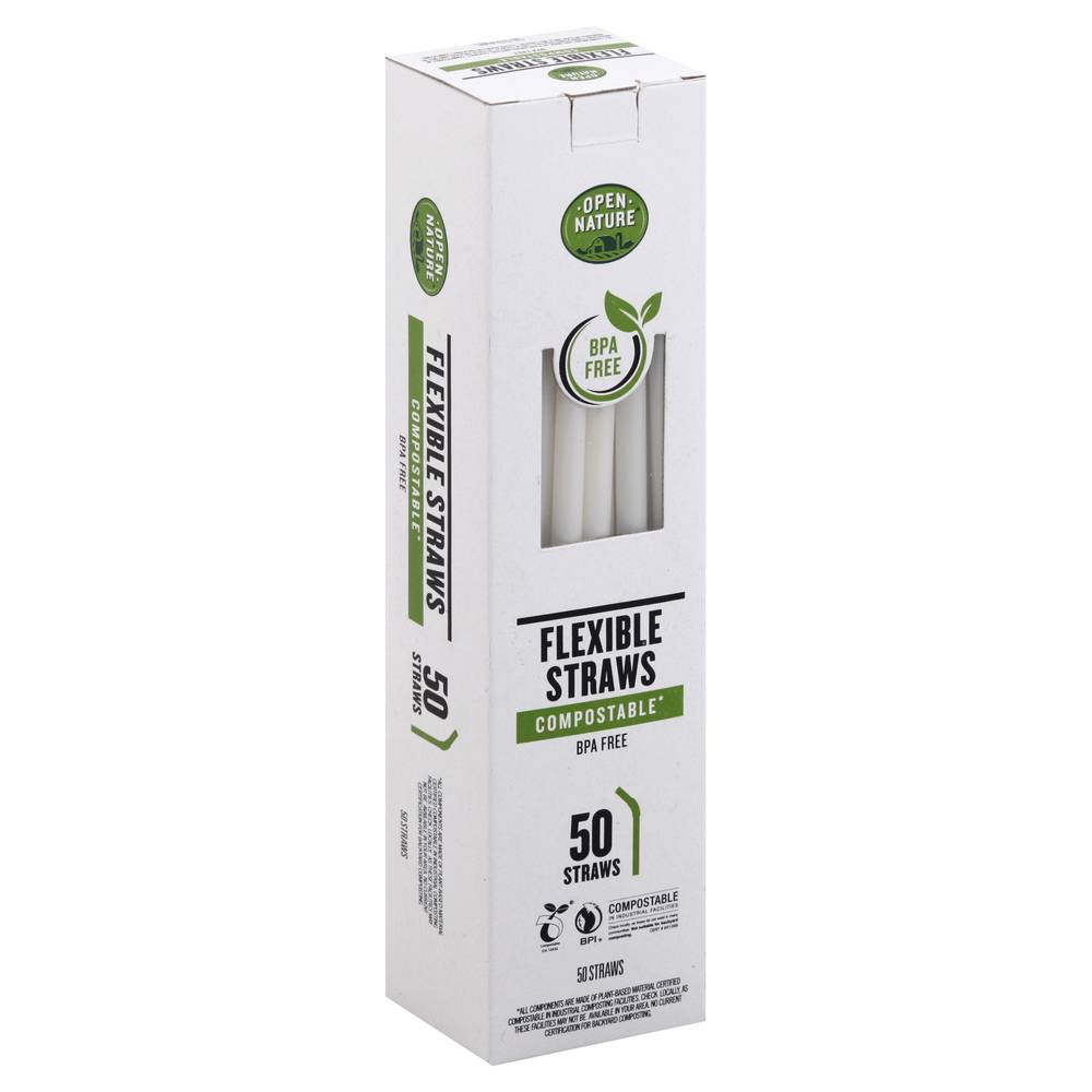 Open Nature Compostable Flexible Straws (50 ct)