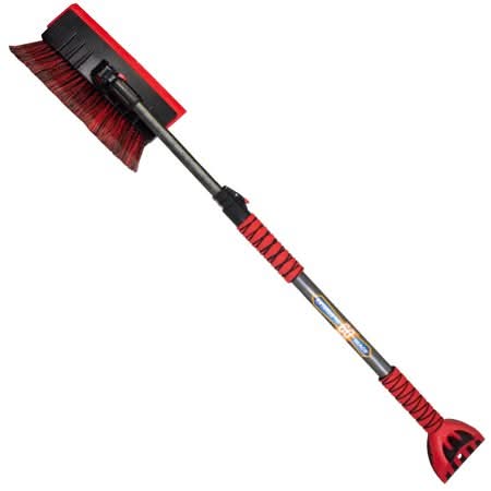 SubZero Maxx-Force Pivoting Snowbroom With Ice Scraper, 60 in, Red
