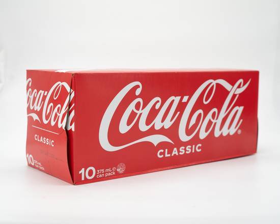 Coca-cola Classic Soft Drink Multipack Cans (10 Pack) 375mL