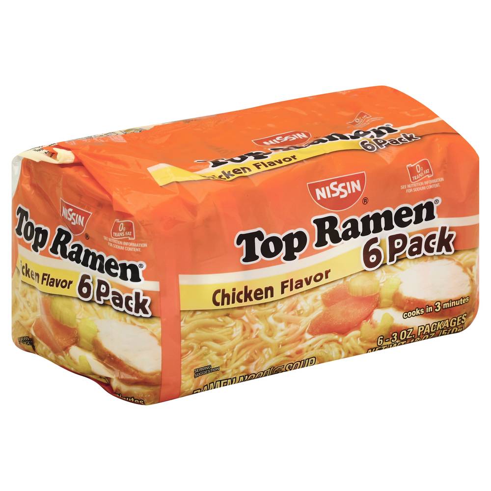 Nissin Top Ramen Noodles, Chicken (1.12 lbs, 6 ct)