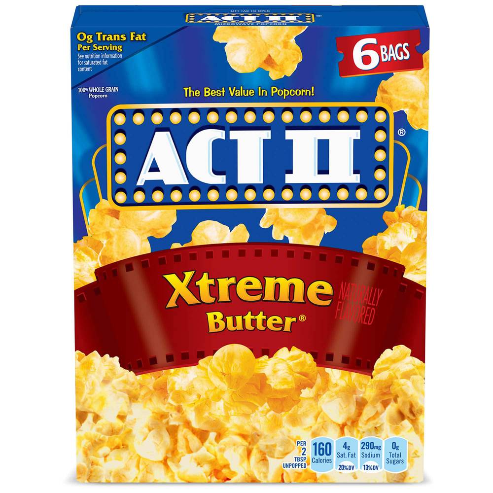 Act Ii Microwave Popcorn Xtreme Butter (6 ct)