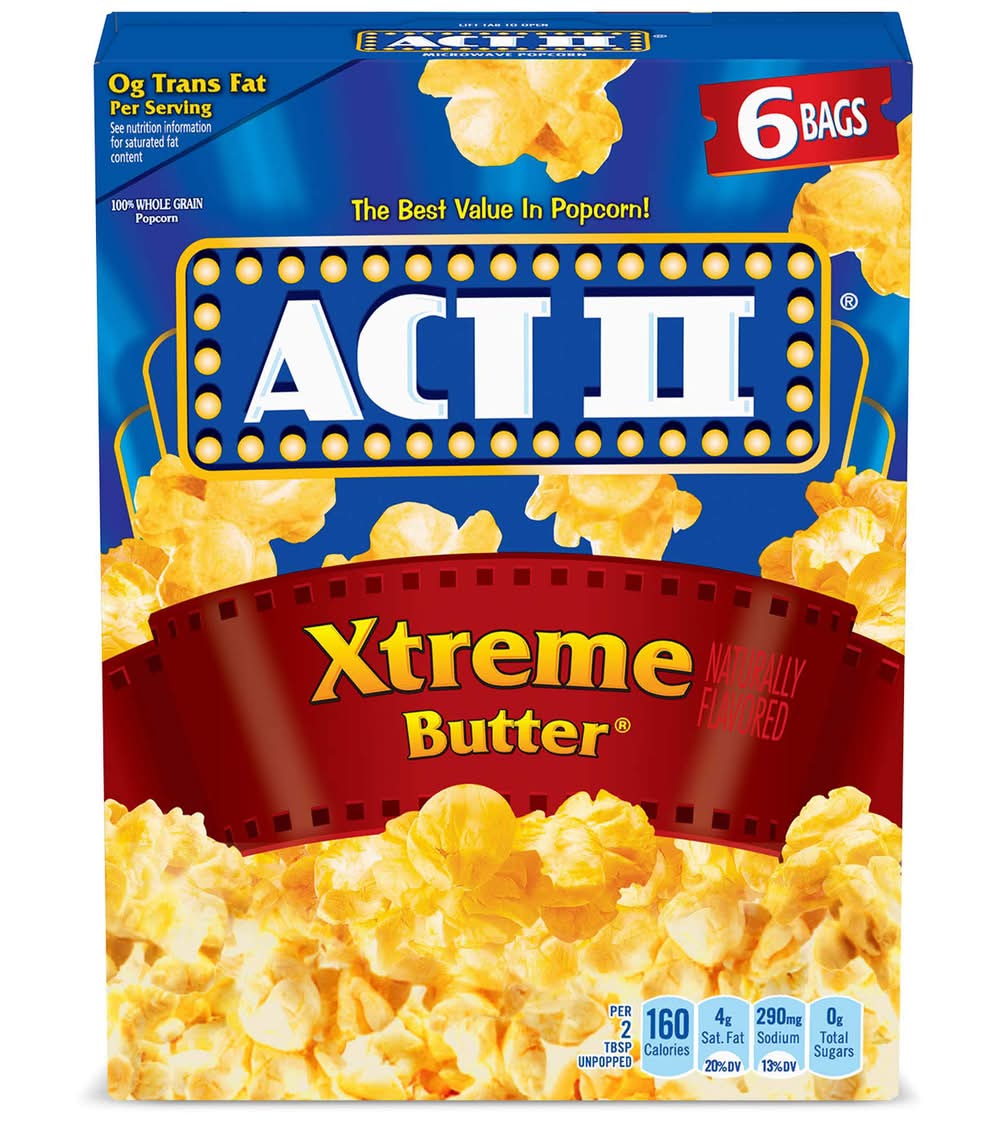 Act II Microwave Popcorn, Xtreme Butter (6 x 2.75 oz)