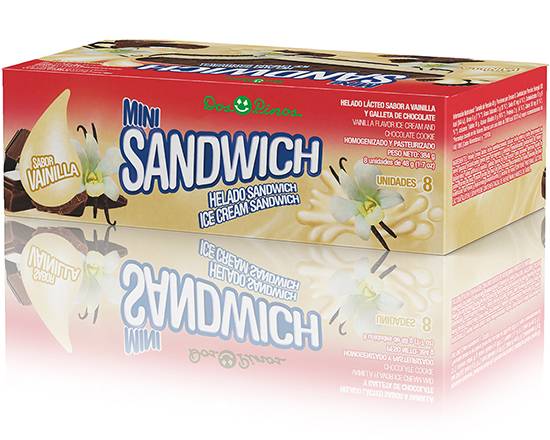 8 Pack Helado Mini Sandwich Vainilla 48g