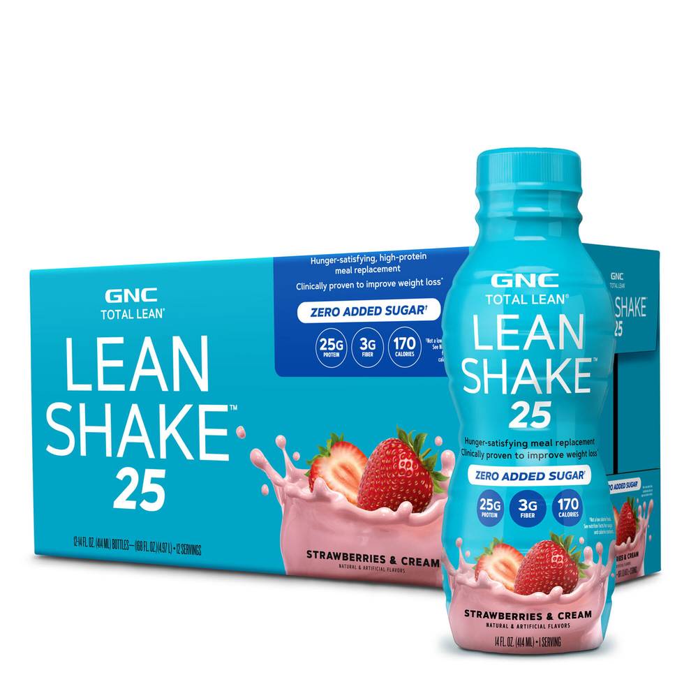 Gnc Total Lean Shake 25 (12 pack, 14 fl oz) (strawberry-cream)