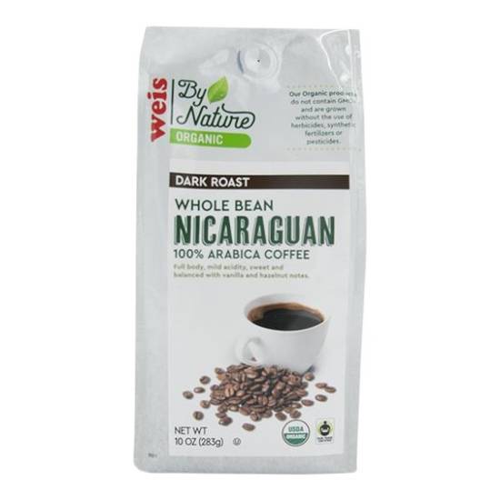 Weis by Nature Whole Bean Coffee Organic Nicaraguan Dark Roast