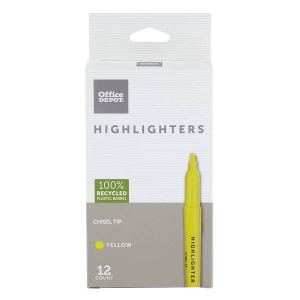 Office Depot Brand Pen-Style Highlighters Fluorescent Yellow