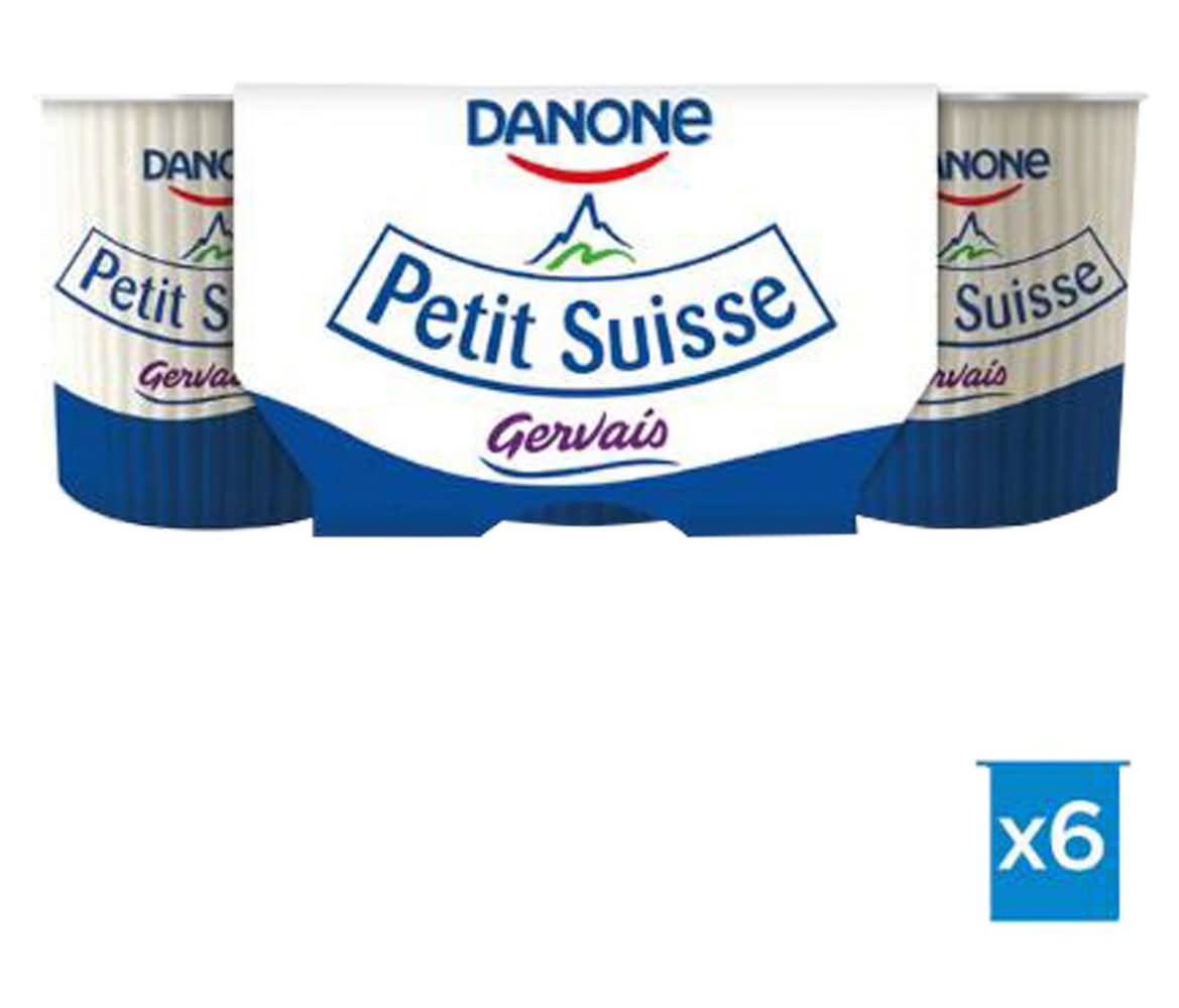Danone Petit Suisse Gervais Fromage Frais Maigre 6 x 60 g