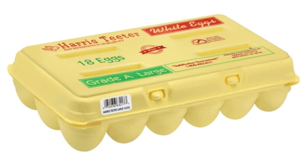 Harris Teeter Grade a White Eggs, L (18 ct)