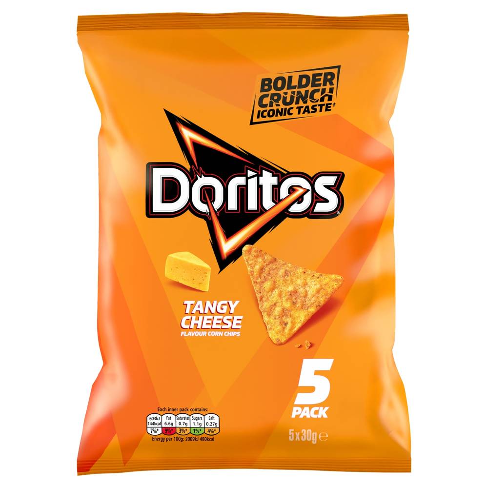 Doritos Tangy Cheese, Tortilla Chips (5 pack)