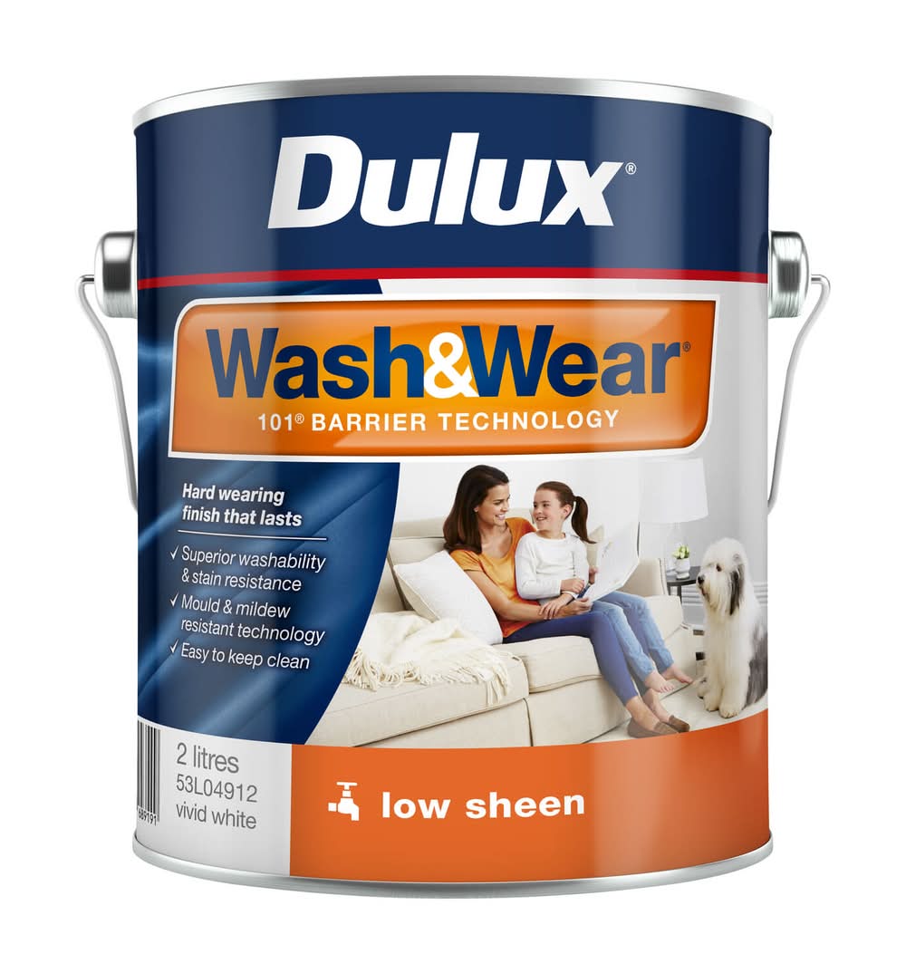 Dulux 2L Vivid White Low Sheen Wash&Wear Interior Paint