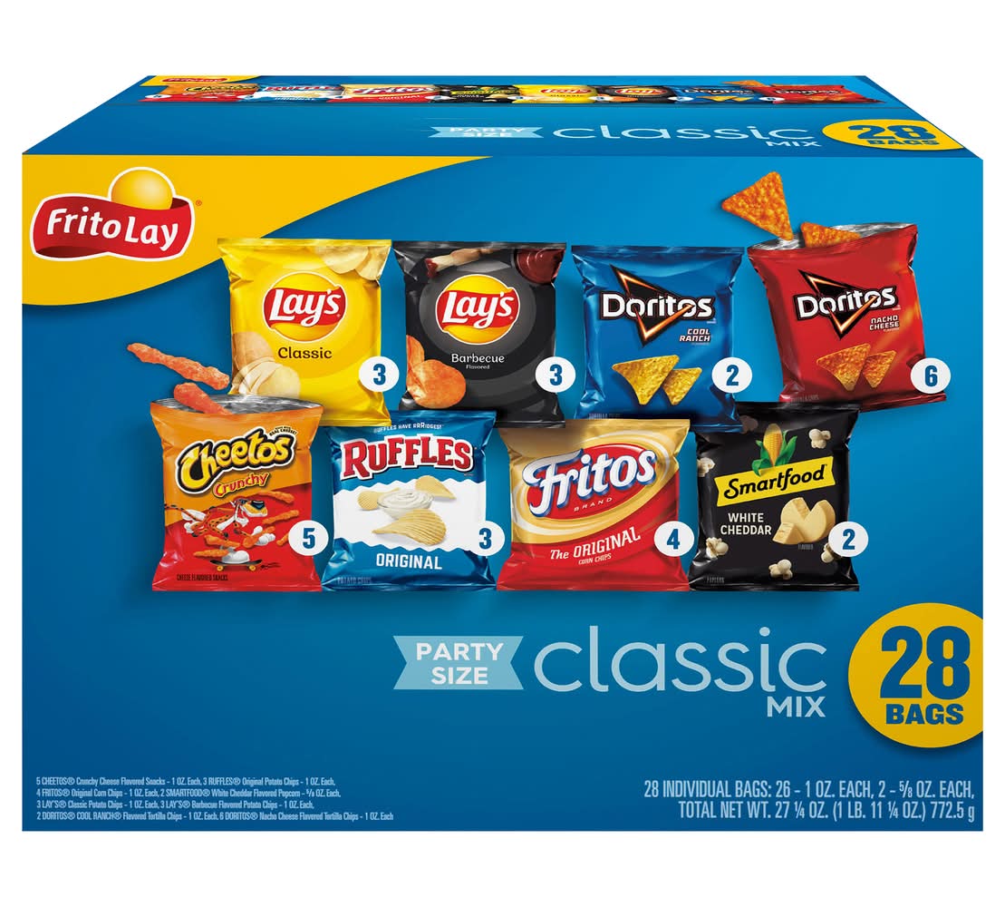 Frito-Lay Classic Mix Snacks Variety pack (27.25 oz, 28 ct)