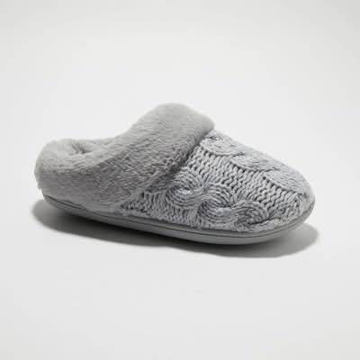 Dearfoams Carol Scuff Slide Slippers, Women, L, Gray