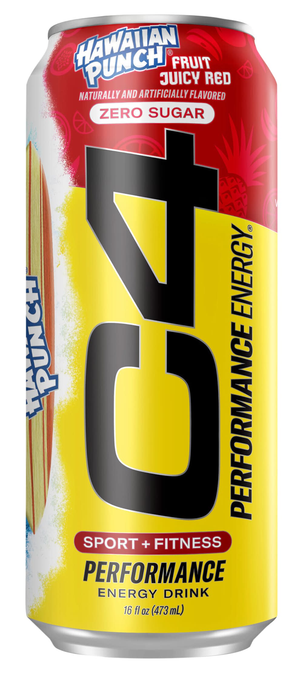 C4 Performance Energy Drink, Hawaiian Punch Fruit Juicy Red (16 fl oz)