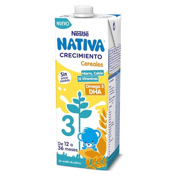 Leche crecimiento con cereales +12 meses Nativa brik 1 l