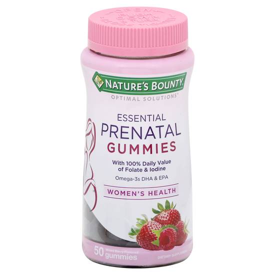 Nature's Bounty Optimal Solutions Gummies Mixed Berry Flavored Essential Prenatal (50 ct)