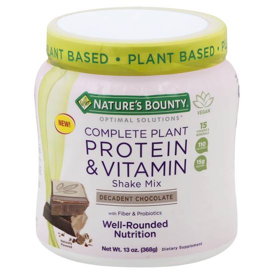 Nature's Bounty Plant Protein Vitamin Shake Mix (chocolate)