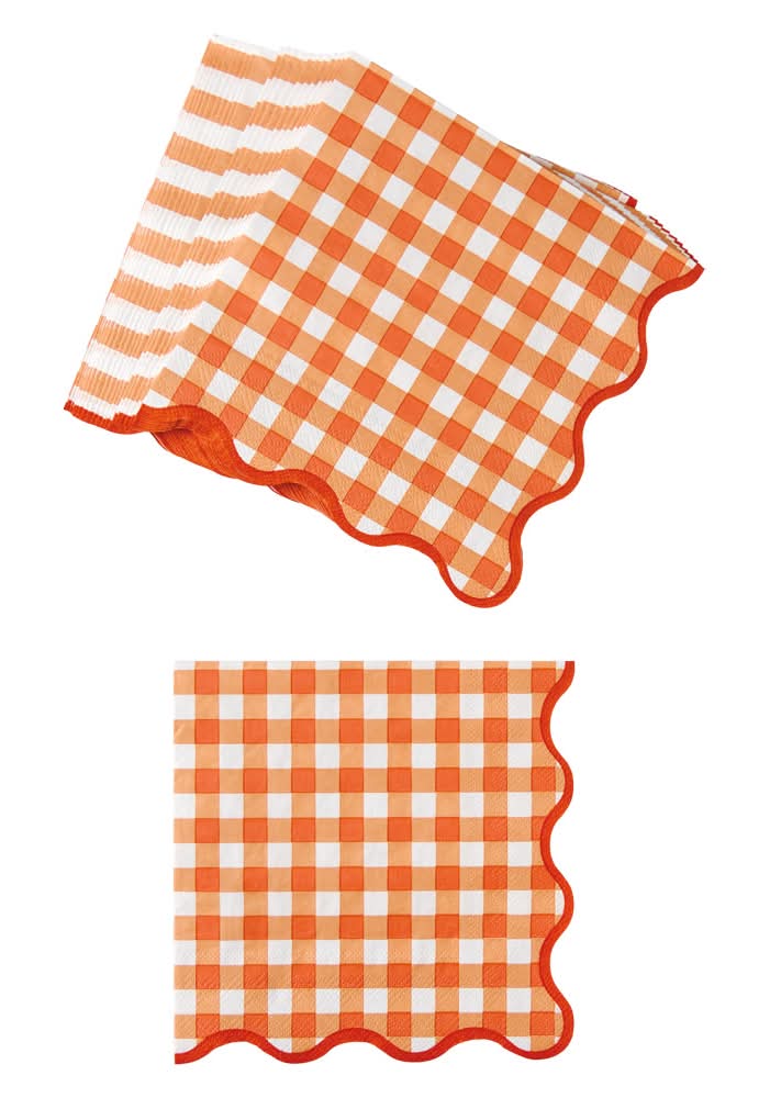 KIRKTON HOUSE Orange Checkered Summer Spritz Napkins
