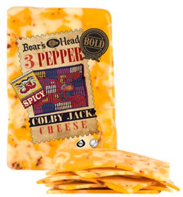 BOARS HEAD BOLD THREE PEPPER COLBY JACK CHEESE