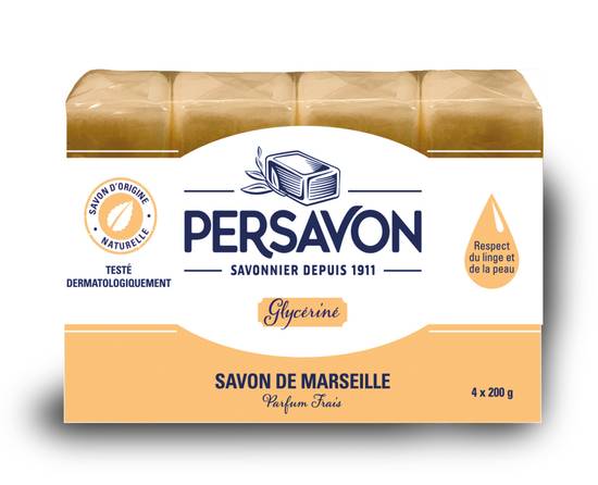Persavon - Savon de Marseille à la glycérine (4 pièces)