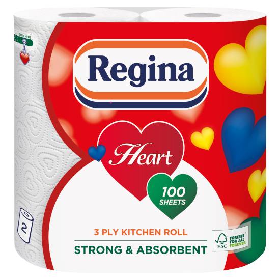 Regina Heart 3 Ply Sheets Kitchen Roll Delivery Near Me Order Online